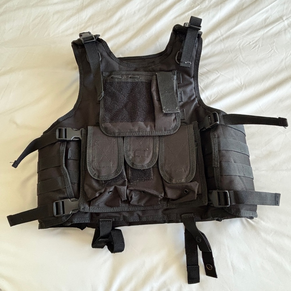 Tactical Black Airsoft Adjustable Vest